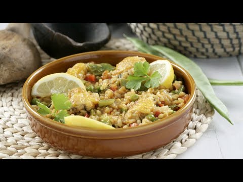 Arroz con pollo y verduras