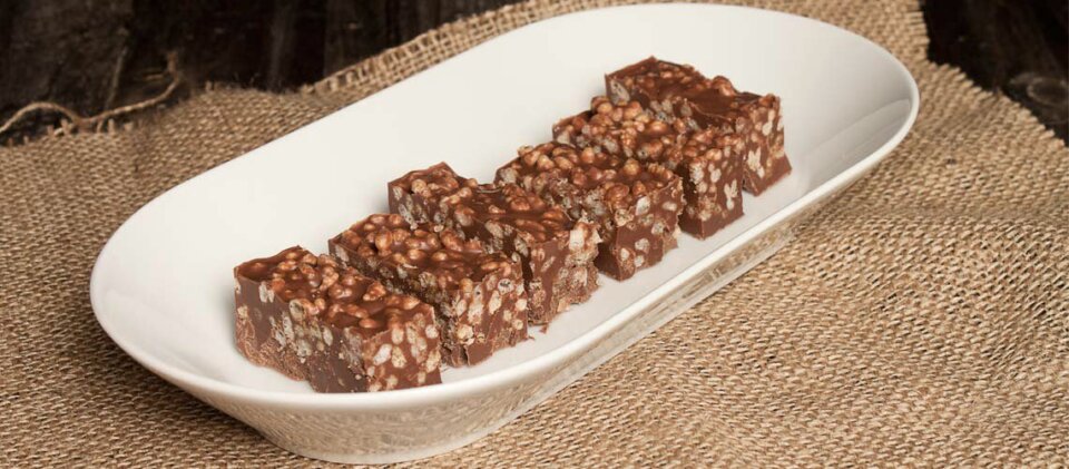 Turrón de chocolate con arroz inflado