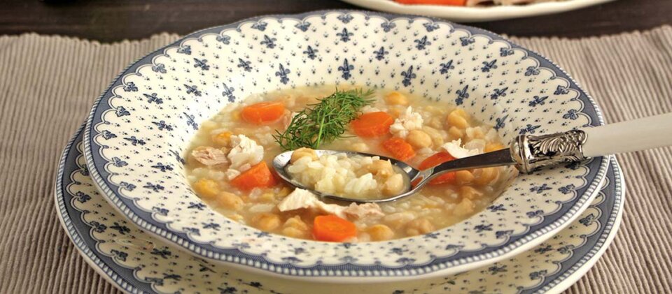 Potaje de garbanzos con arroz en Thermomix