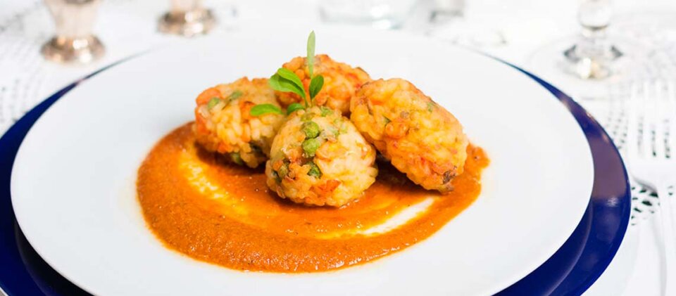 Albóndigas de Arroz con Gambas