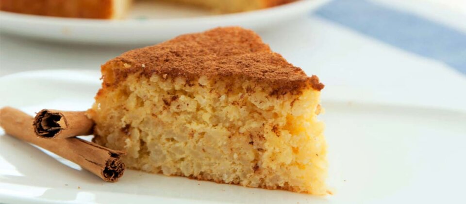 Tarta de arroz con almendras