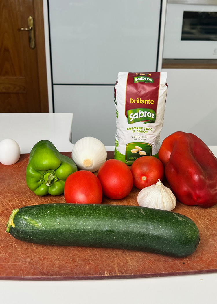 ingredientes para arroz con pisto