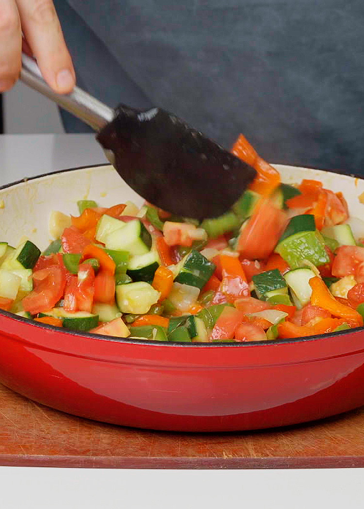 sofrito para arroz con pisto