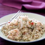 Quinoa con langostinos al ajillo