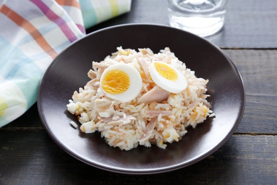 Ensalada de arroz Basmati cubana