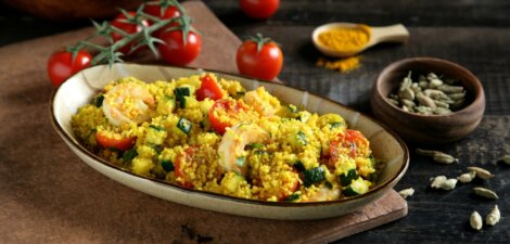 Cous cous con langostinos