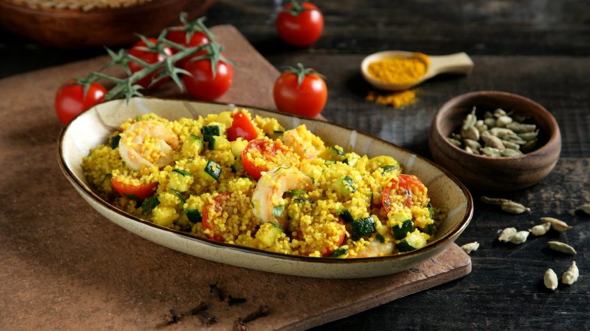 Cous cous con langostinos