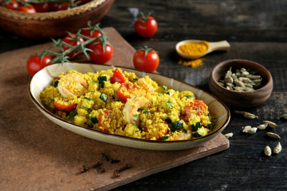 Cous cous con langostinos