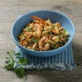 Arroz Basmati frito con gambas