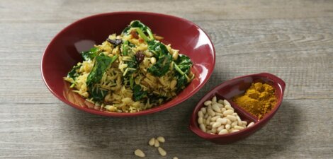 Arroz Basmati con pasas y piñones