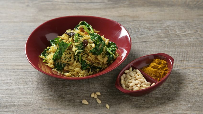 Foto de Arroz Basmati con pasas y piñones
