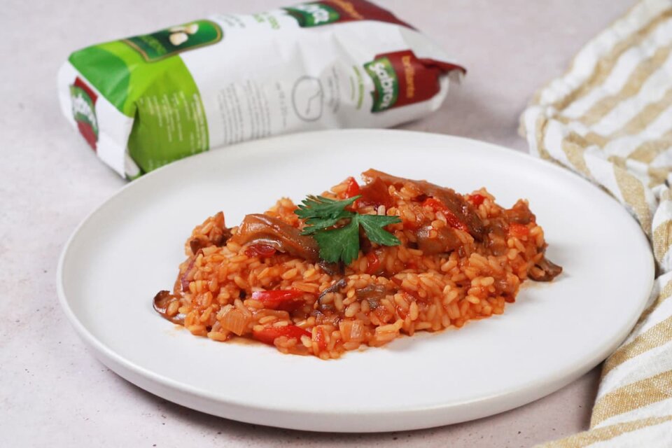 Arroz con setas
