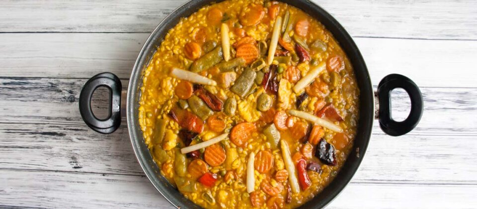 Paella de menestra de verduras