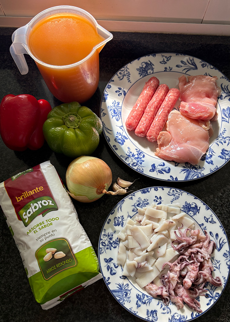 ingredientes arroz mar y montaña