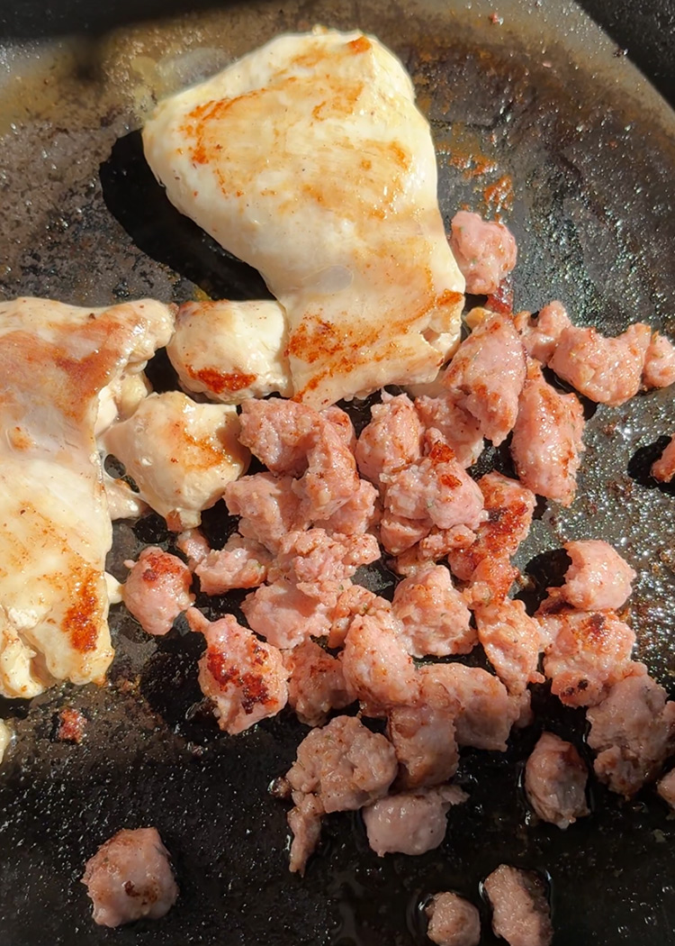 dorar carnes ingredientes arroz mar y montaña