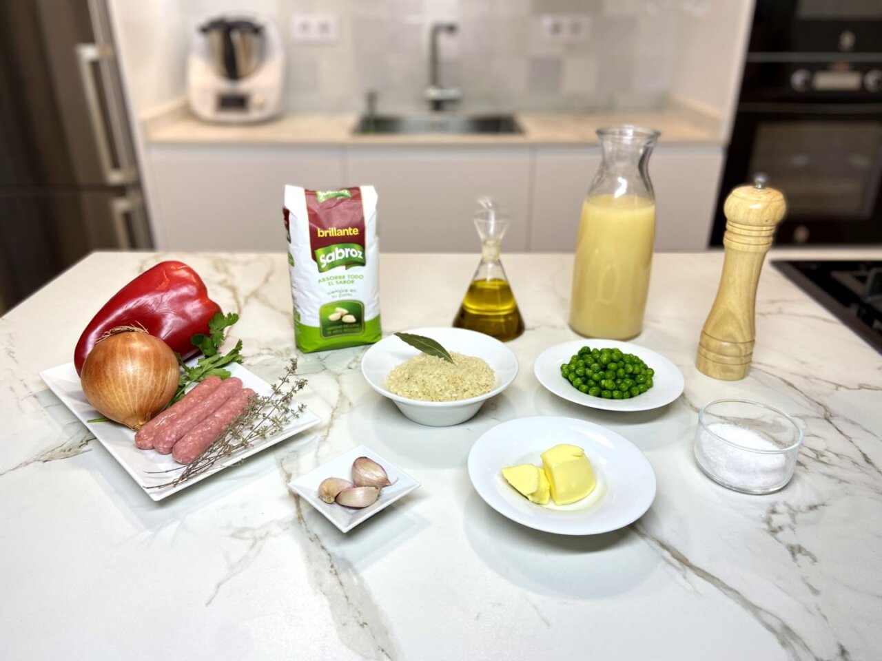 ingredientes para Arroz a la griega