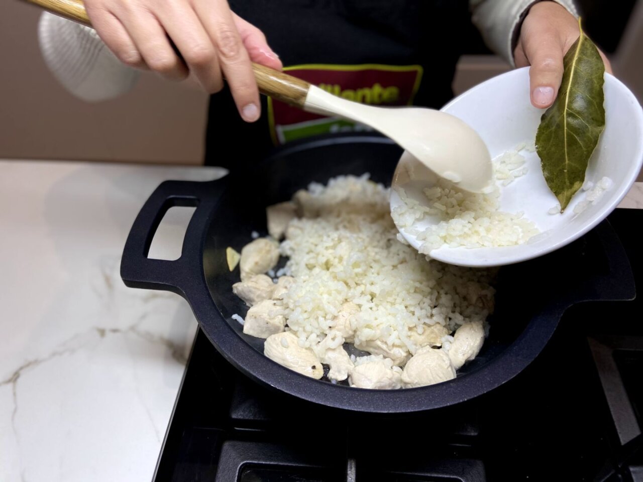 añadimos el arroz cocido