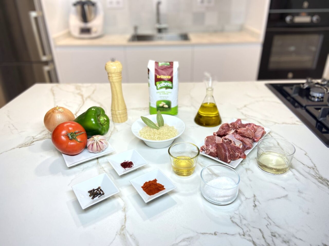 ingredientes para Arroz caldoso con carrillada