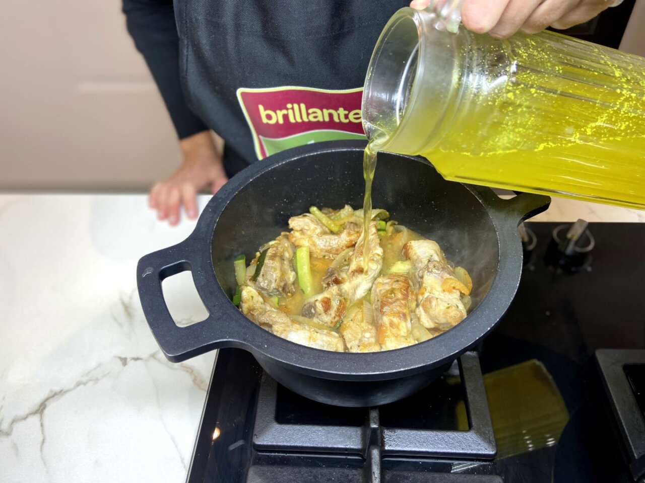 añadir el caldo de verduras