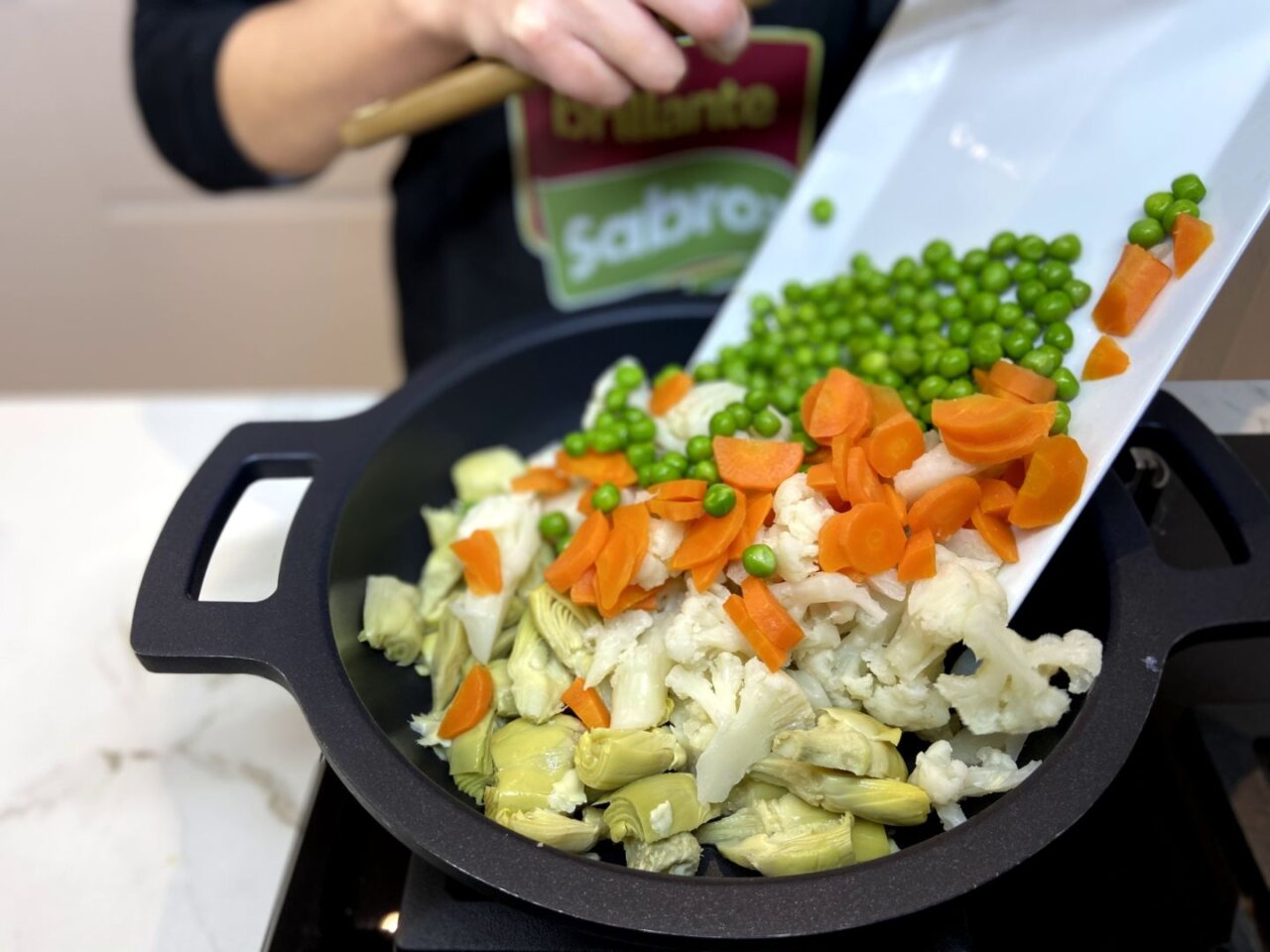 añadir las verduras