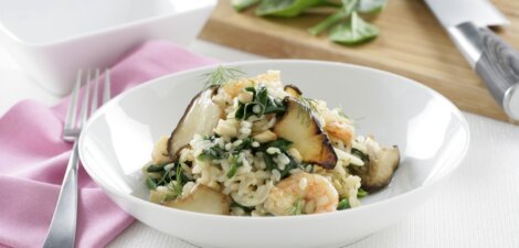 imagen receta Arroz con espinacas y setas