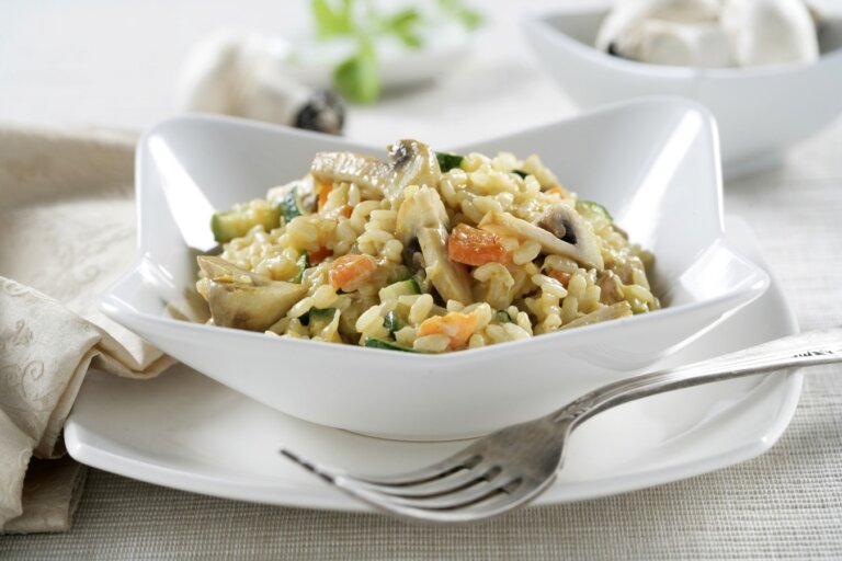 Foto de Risotto de champiñón, zanahoria y calabacín