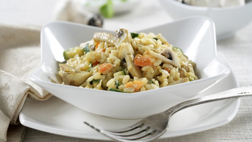 Foto de Risotto de champiñón, zanahoria y calabacín