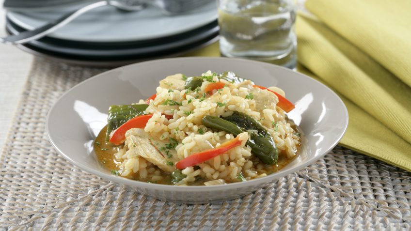 Foto de Arroz con pimientos de Padrón y pollo