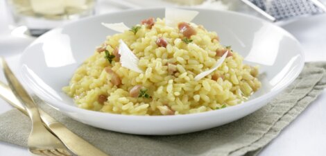 Arroz a la milanesa con jamón
