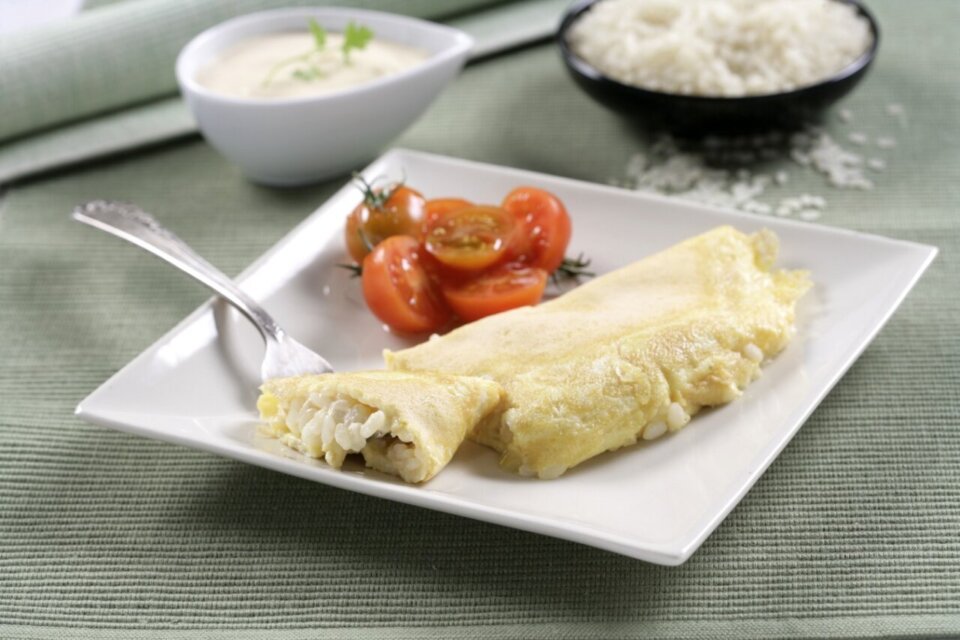 Tortilla francesa con arroz