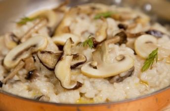 Risotto con setas de temporada