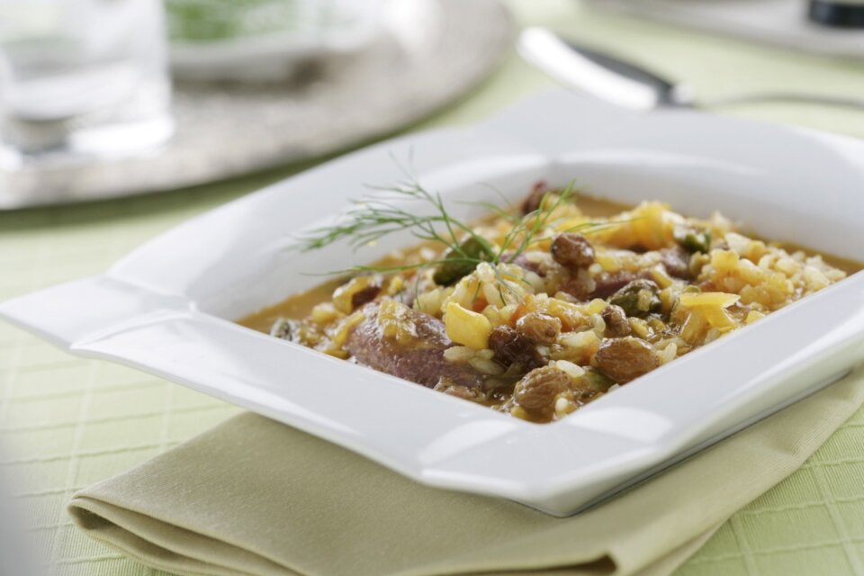 Arroz con pato especiado