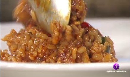 Arroz con pulpo y verduras