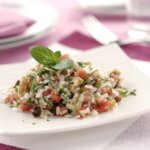 Parranda de arroz con verbena de verduras a la menta fresca