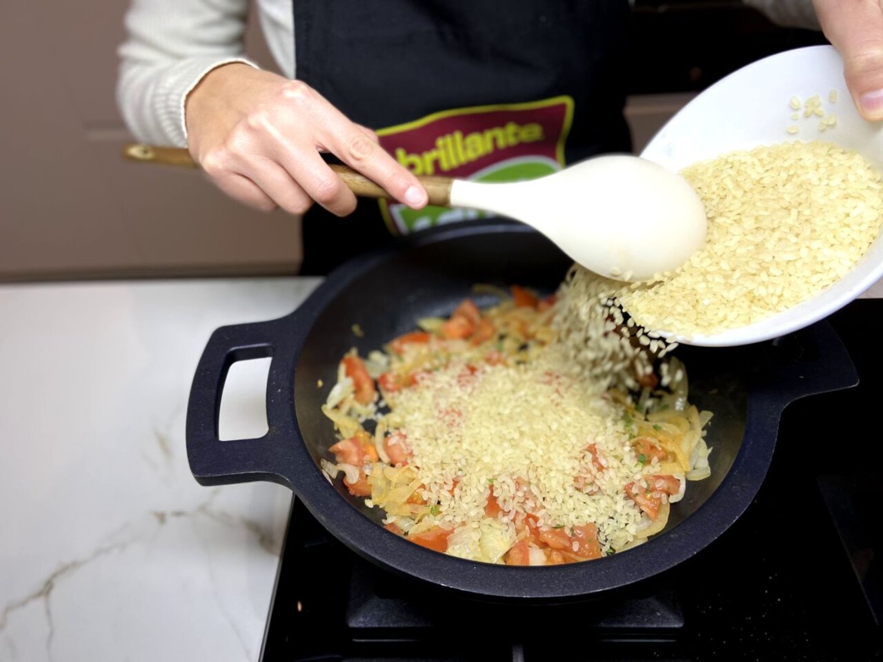 añadimos el arroz brillante sabroz