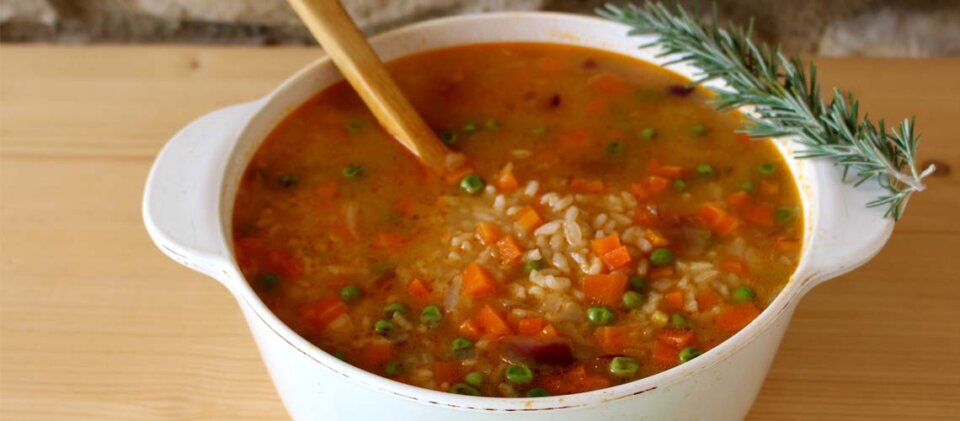 Receta de sopa de arroz blanca