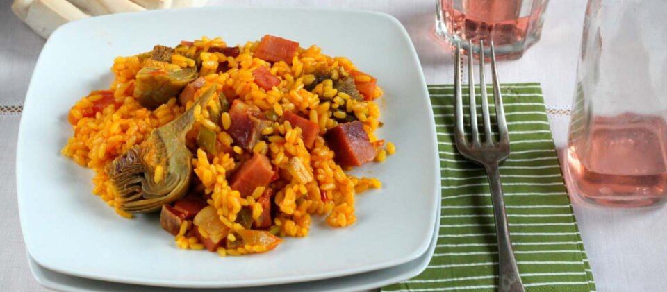 Receta de arroz con dados de jamón