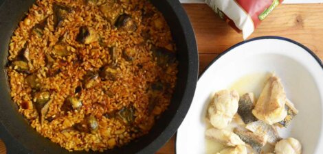 imagen receta Arroz a banda con alcachofas