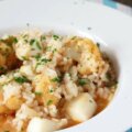 arroz caldoso con sepia y coliflor