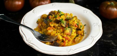 receta de arroz con berenjena