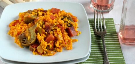 imagen receta Receta de arroz con dados de jamón
