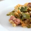 Arroz con magro y salchichas