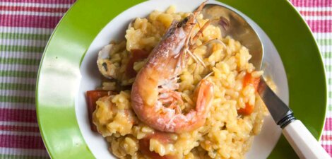 Arroz meloso con gambas