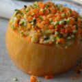 Receta de Calabaza rellena de risotto de verduras