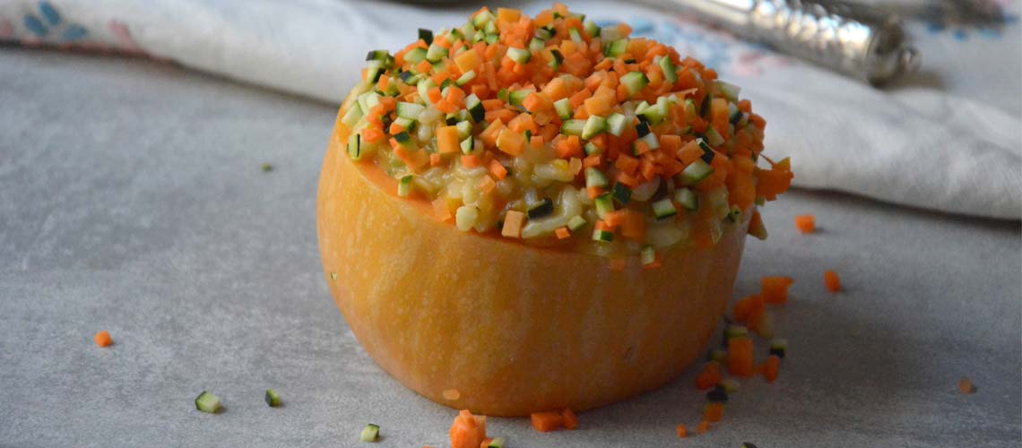Foto de Calabaza rellena de risotto de verduras