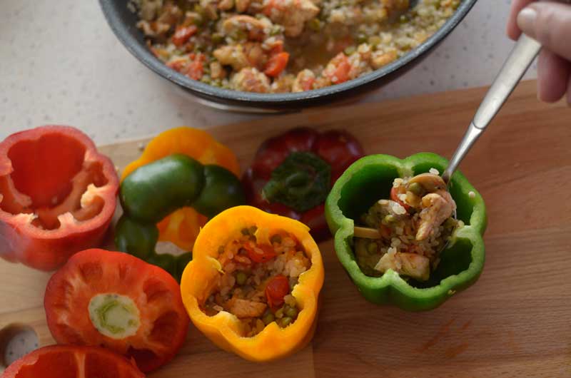 Pimientos rellenos al horno