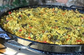 arroz sabroz Brillantes para la receta de Brillante de paella de carne y verduras para 60 personas