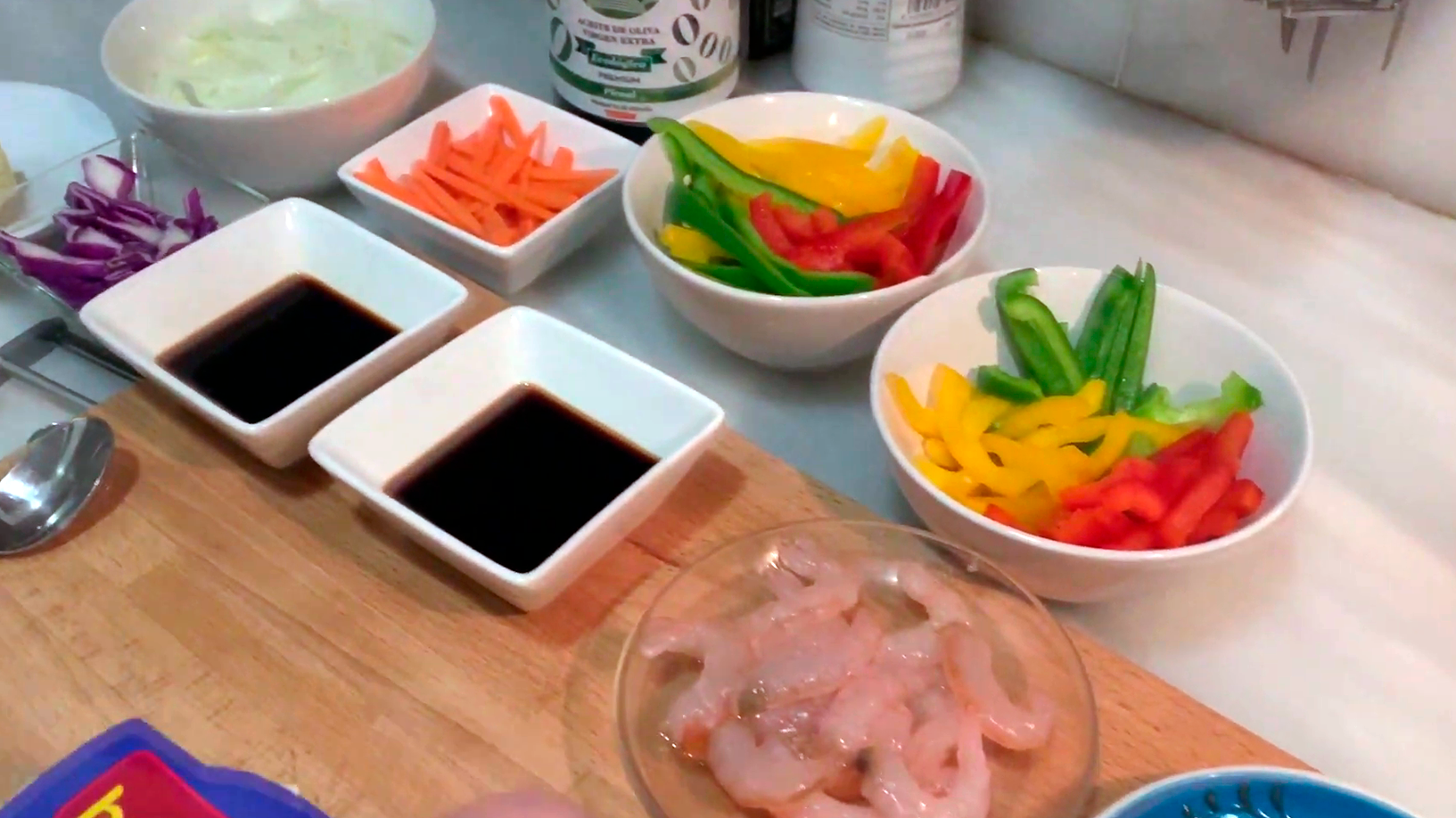 ingrediente wok verduras arroz basmati