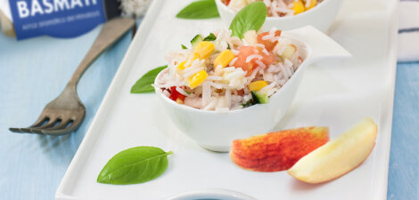 imagen receta Ensalada de arroz basmati con pollo y manzana