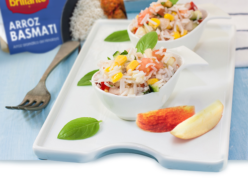Ensalada de Arroz Basmati con Pollo y Manzana